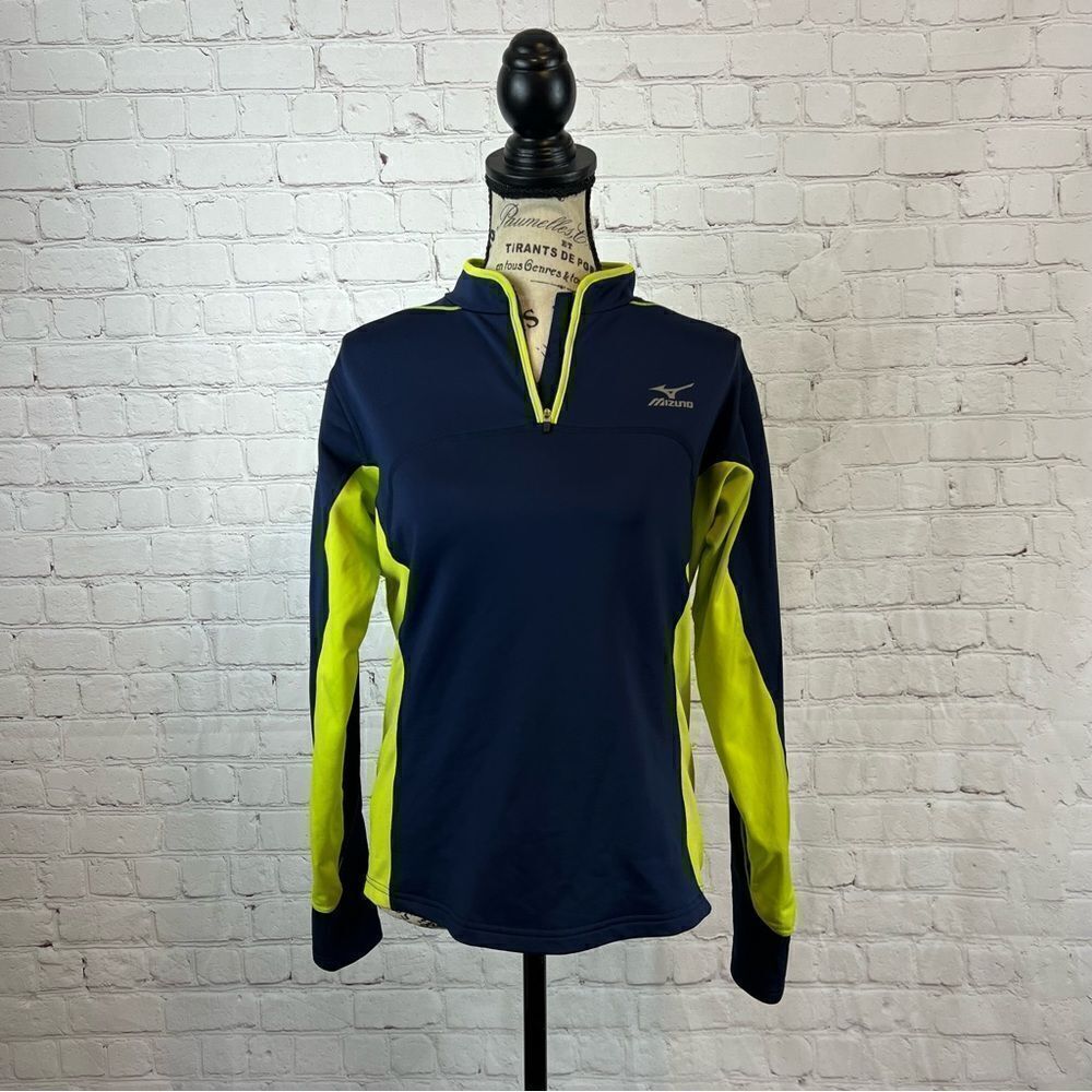 Mizuno Women’s Quarter Zip Sweater Size Small Blue and Green